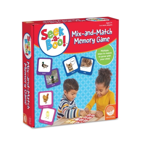 MindWare Seek-A-Boo Mix-and-Match Memory Game, Early Learning for Toddlers & Preschoolers, Great for Home or Daycares, 64 Tiles & Parent Guide, Ages 3 and Up
