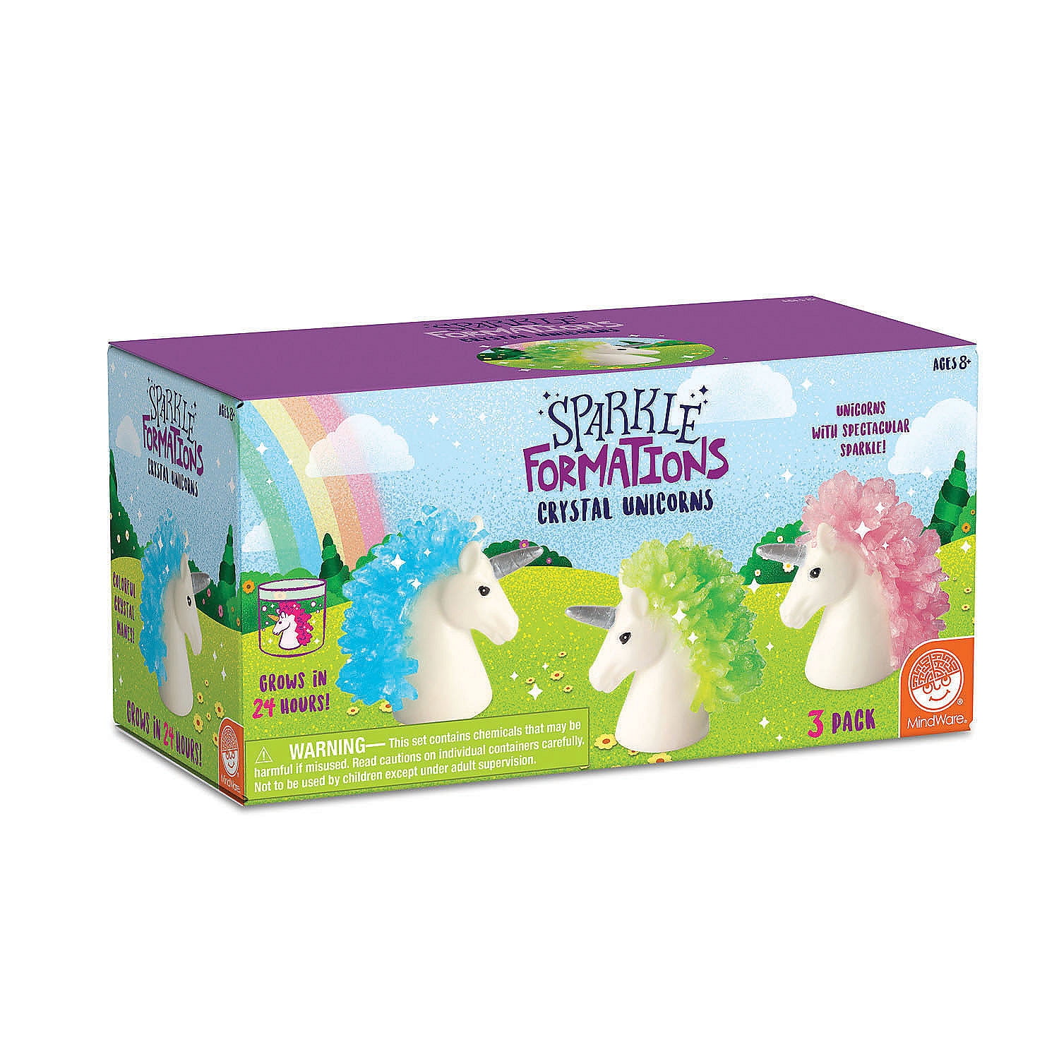 MindWare Sparkle Formations: Crystal Unicorns Growing Kit, DIY 3 Crystal Unicorns