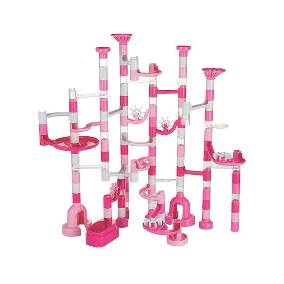 MindWare Sparkle Marble Run: 103 Piece Set, Mid Sized Marble Run Includes 103 Durable Pieces & 20 Marbles for Kids