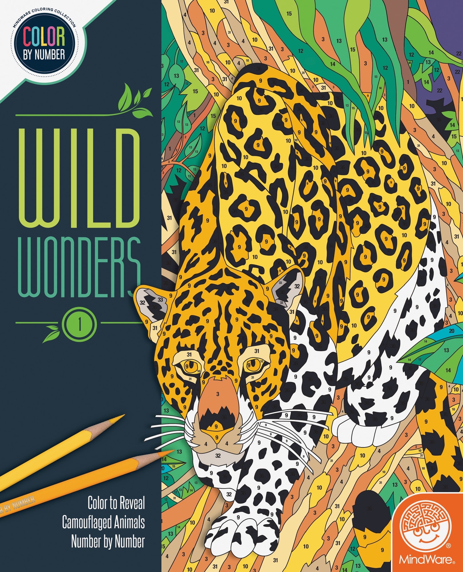 MindWare Wild Wonders Color by Number: Book 1, 22 Images Printed on Thick Artist Quality Paper, Ages 6 and Up