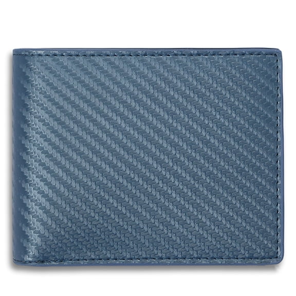 Mindara Carbon Fiber RFID Blocking Wallet, Slim Flip Design, 10 Card Slots, Blue