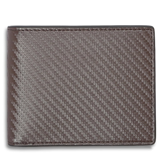 Mindara Carbon Fiber RFID Blocking Wallet, Slim Flip Design, 10 Card Slots, Brown