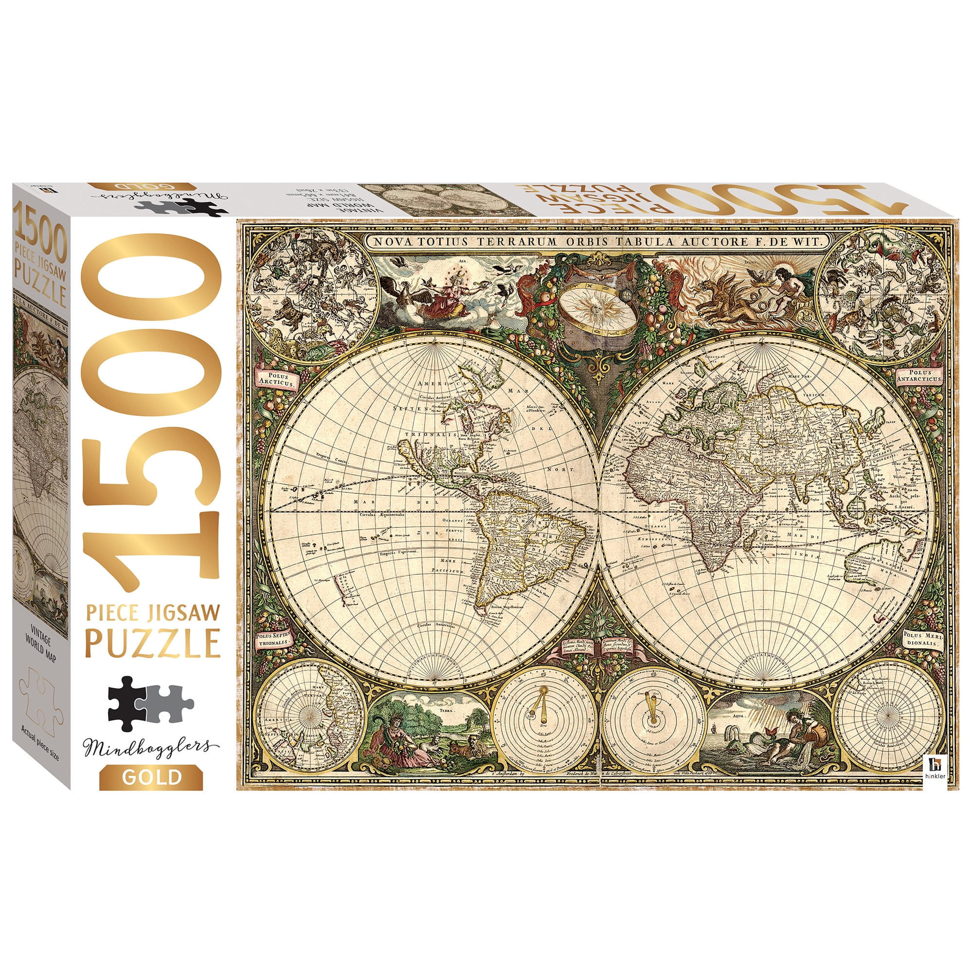 1500ピース ジグソーパズル All the World's a Stage Mindbogglers Gold 1500-Piece Jigsaw Puzzle: Vintage World Map