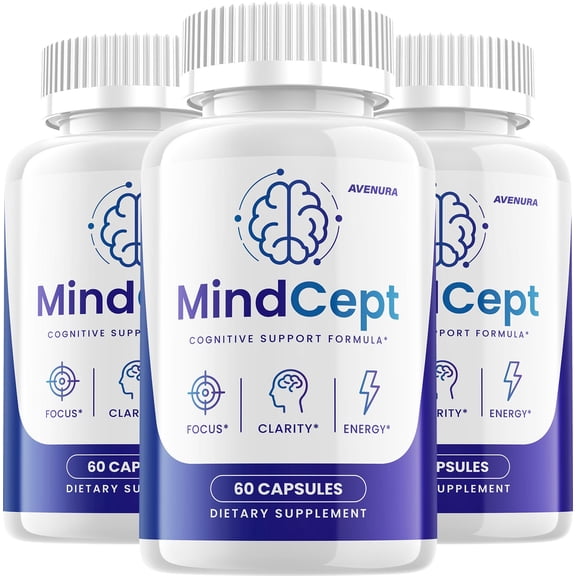 Mindcept Capsules – MindCept Advanced Formula Natural Blend Memory Focus Support Supplement, 3 Pack, 180 Capsules