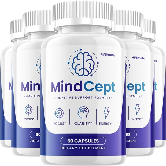 Mindcept Capsules – MindCept Advanced Formula Natural Blend Memory Focus Support Supplement, 5 Pack, 300 Capsules