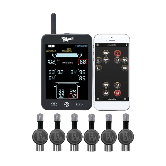 Minder Research TM22158 TireMinder A1AS RV TPMS with 6 Flow Through Transmitters
