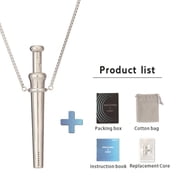 Mindful Breathing Necklace for Anxiety Relief, Stainless Steel Retractable Fragrance Extractor & Diffuser Pendant, Stress Relief Meditation Tool, Minimalist Geometric Jewelry for Men & Women