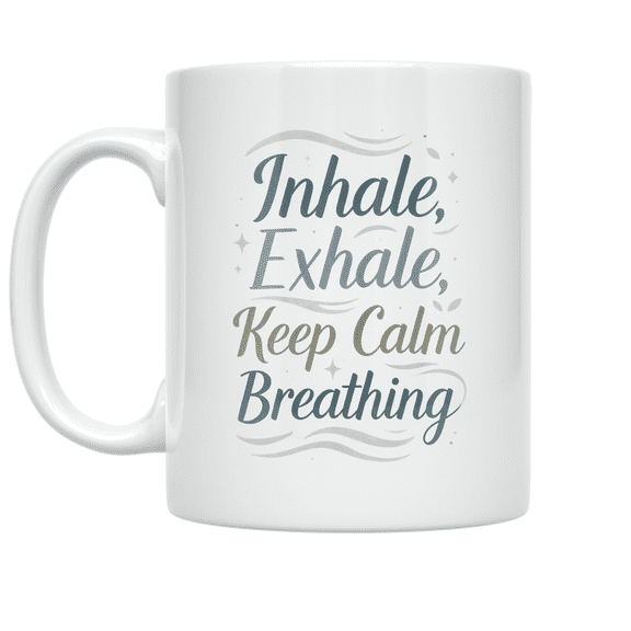 Mindful Breathing Reminder - Wellness Enthusiast - 11 oz Ceramic Coffee Mug