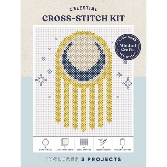 Mindful Crafts: Celestial Cross-Stitch Kit : Mindful Crafts: Celestial Cross-Stitch Kit (Kit)