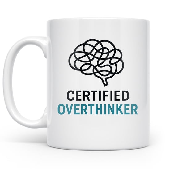 Mindful Morning Brew 11 oz Coffee Mug - For Overthinkers White Ceramic Gift