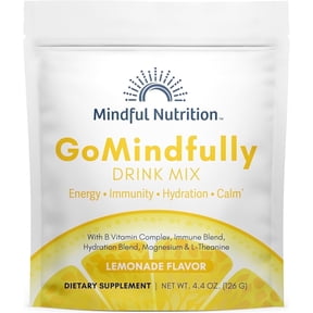 GoMindfully Super Calm Magnesium Drink Mix for Stress Relief & Relaxation, Lemon Flavor, 4.4 oz, 30 Servings