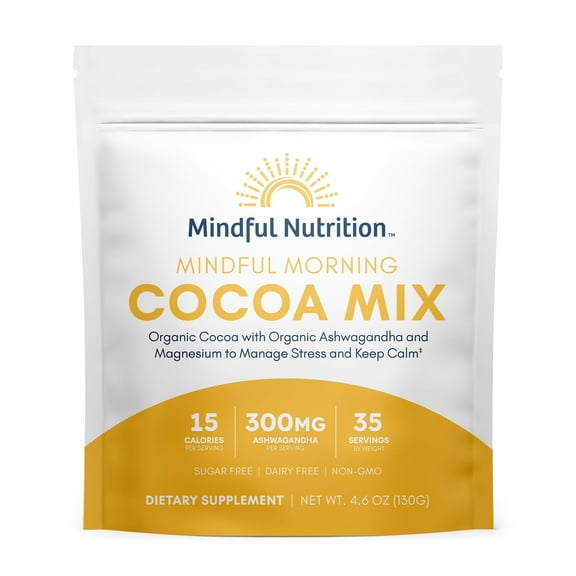 Mindful Nutrition Morning Cocoa Mix with Ashwagandha & Magnesium, Sugar Free, 4.0 oz