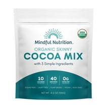 Mindful Nutrition Organic Skinny Hot Cocoa Mix | 40 Serving Size 3g | Sugar Free Hot Chocolate 4.2oz