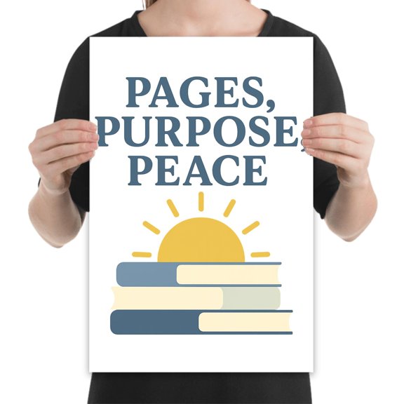 Mindful Pages Poster - Wall Decor for Book Lovers Gift