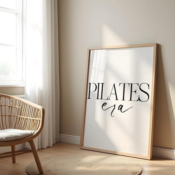Mindful Pilates Wall Art Print – Inspirational Fitness Message for Studio Practice Area, Home Gym Flow Space or Wellness Room Decor, Size 24x36 Unframed Poster