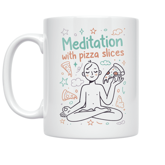Mindful Pizza Design - Pizza Lover - 11 oz Ceramic Coffee Mug