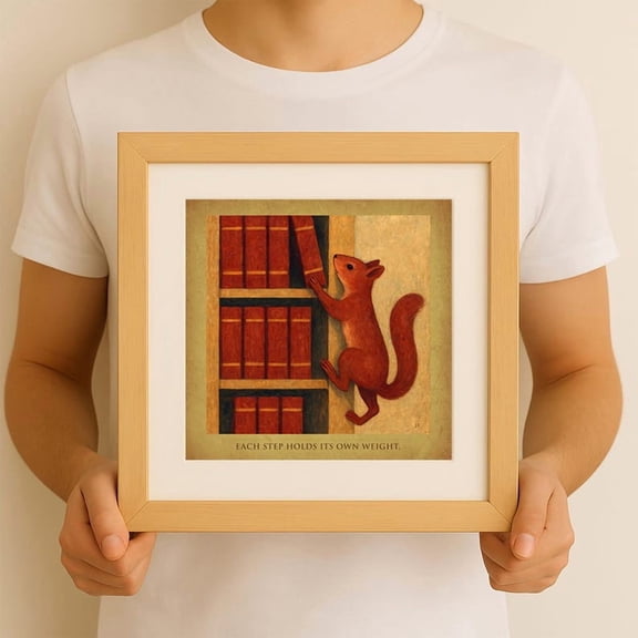 Mindful Squirrel Poster Wall Art Decor 8x12 UNFRAMED