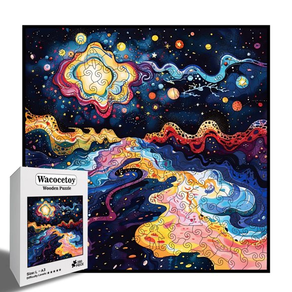 Mindful Zen-Art Wood Puzzle for Adults, Complex Irregular Jigsaw with Hidden Surprises for Deep Relaxation and Digital Detox, High-Performance Mental Vitality Gift