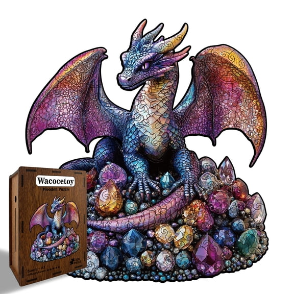 Mindful Zen Dragon Wood Puzzle for Adults, Complex Irregular Jigsaw with Hidden Fragments for Deep Relaxation and Digital Detox, High-Performance Mental Vitality Gift