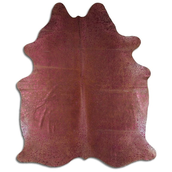 Mindful cowhide rugs for sale BURGUNDY METALLIC ON BROWN rug