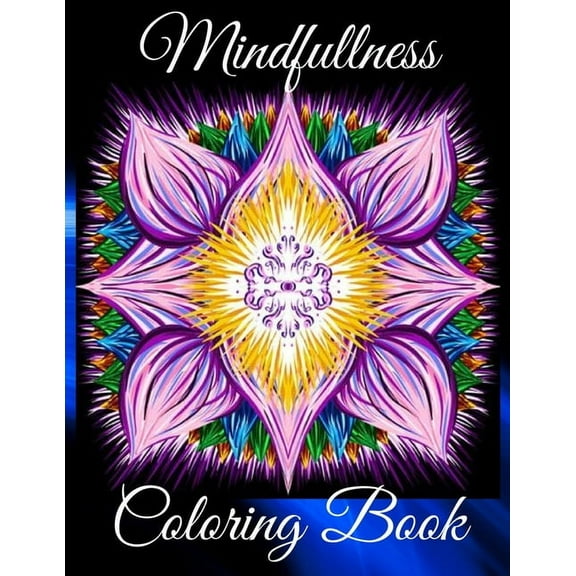 Mindfullness Coloring Book: Therapy Art Relaxing for Men and Women with Horses, Flowers and Trees. Anti-Stress Relieving, (Paperback)