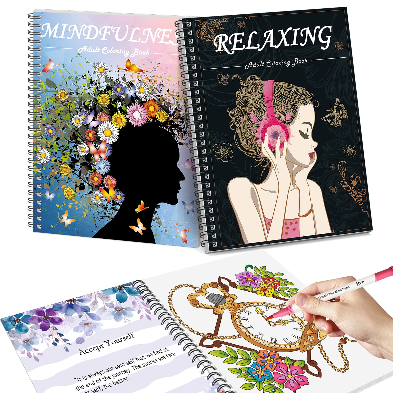 Mindfulness Coloring Book for Adult,Coloring Books Set for Women Relaxation,Gifts for Women,Comfort Gifts Funny Gifts