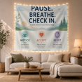 thumbnail image 1 of Mindfulness Guide Across Sage Hills and Blue Water, Calming Minimalist for Wellness Fans, Mental Health Wall Art, New Home Gift, Tapestry Wall Hanging for Bedroom and Studio, 1 of 7