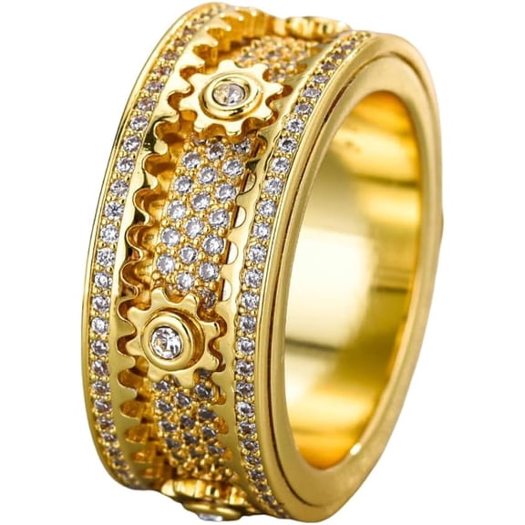 Mindfulness Rings for Women, Fidget Ring, Adjustable Anti-Anxiety Fidget Rings, Menopause and Stress Ring, Calm & Everyday Wear