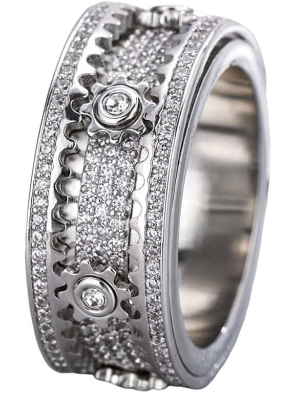 Mindfulness Rings for Women, Fidget Ring, Adjustable Anti-Anxiety Fidget Rings, Menopause and Stress Ring, Calm & Everyday Wear