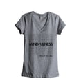 thumbnail image 1 of Mindfulness Women's Fashion Relaxed V-Neck T-Shirt Tee Heather Grey Small, 1 of 5