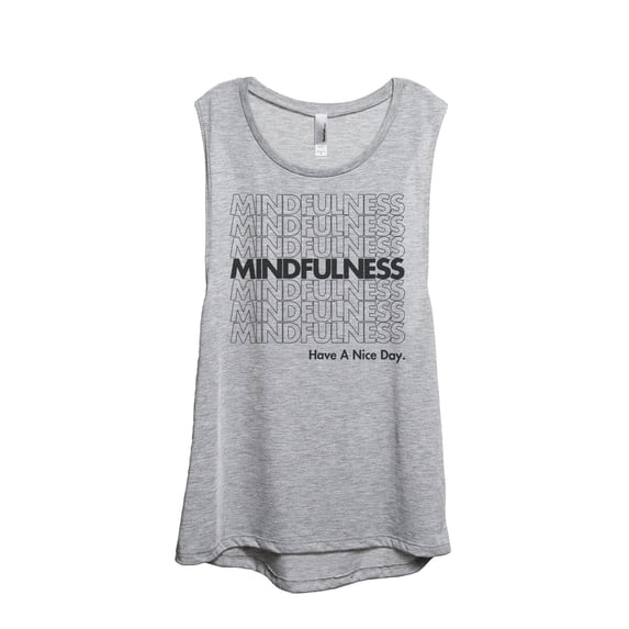 Mindfulness Women's Fashion Sleeveless Muscle Tank Top Tee Sport Grey X-Large