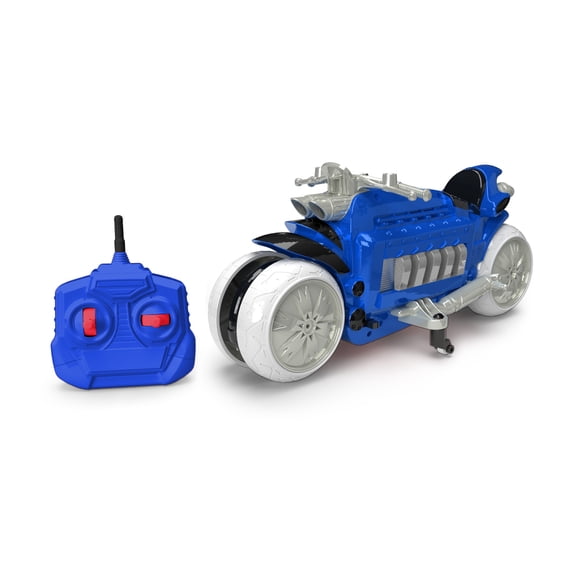 Mindscope Blue HoverCycle Radio Control Stunt Action Light Up LED Vehicle 49 MHz