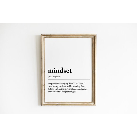 Mindset Definition Inspirational Office Decor