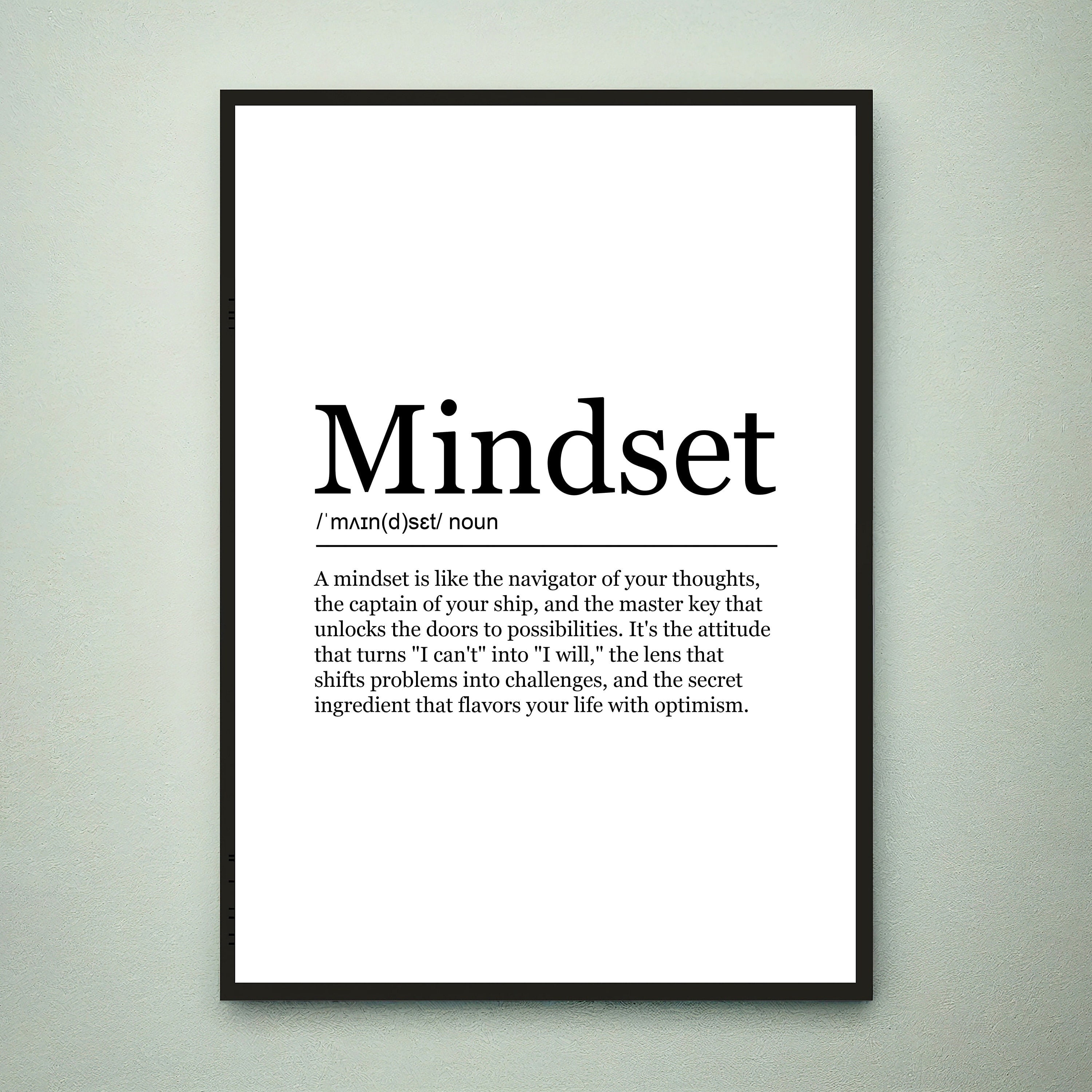 Mindset Definition Meaning Minimalist Poster , Poster Print Only ...