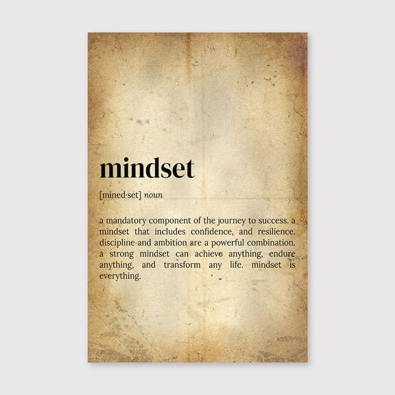 Mindset Definition Print: Motivational Quote Wall Artfor Living Room Bedroom Office Farmhouse Neutral Home Artwork Ready to Hang 8x12 inch
