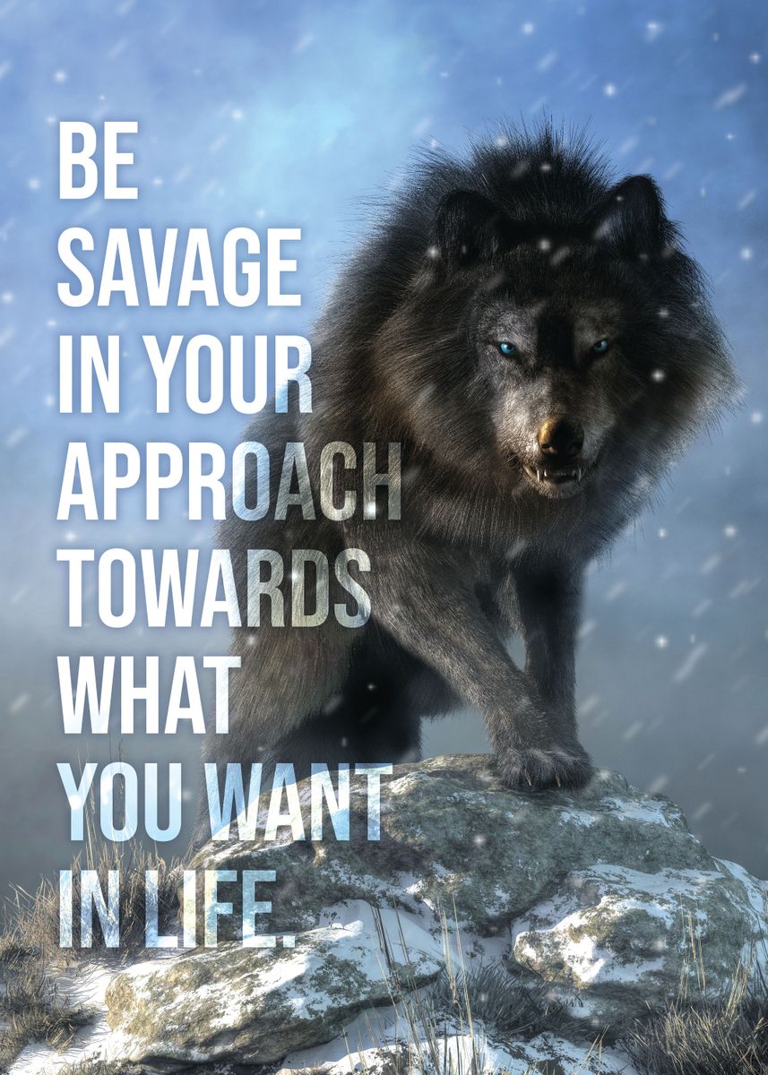 Mindset Is Everything Lion Eagle Wolf Cat Tiger Picture Poster