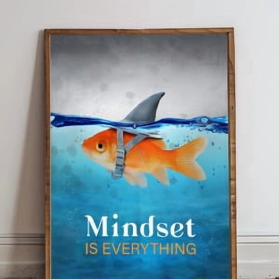 Mindset Is Everything Shark Poster, Poster Home Decor, Poster Only