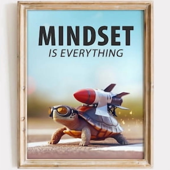 Mindset Is Everything Turtle Poster, Poster Home Decor , Poster Print Only