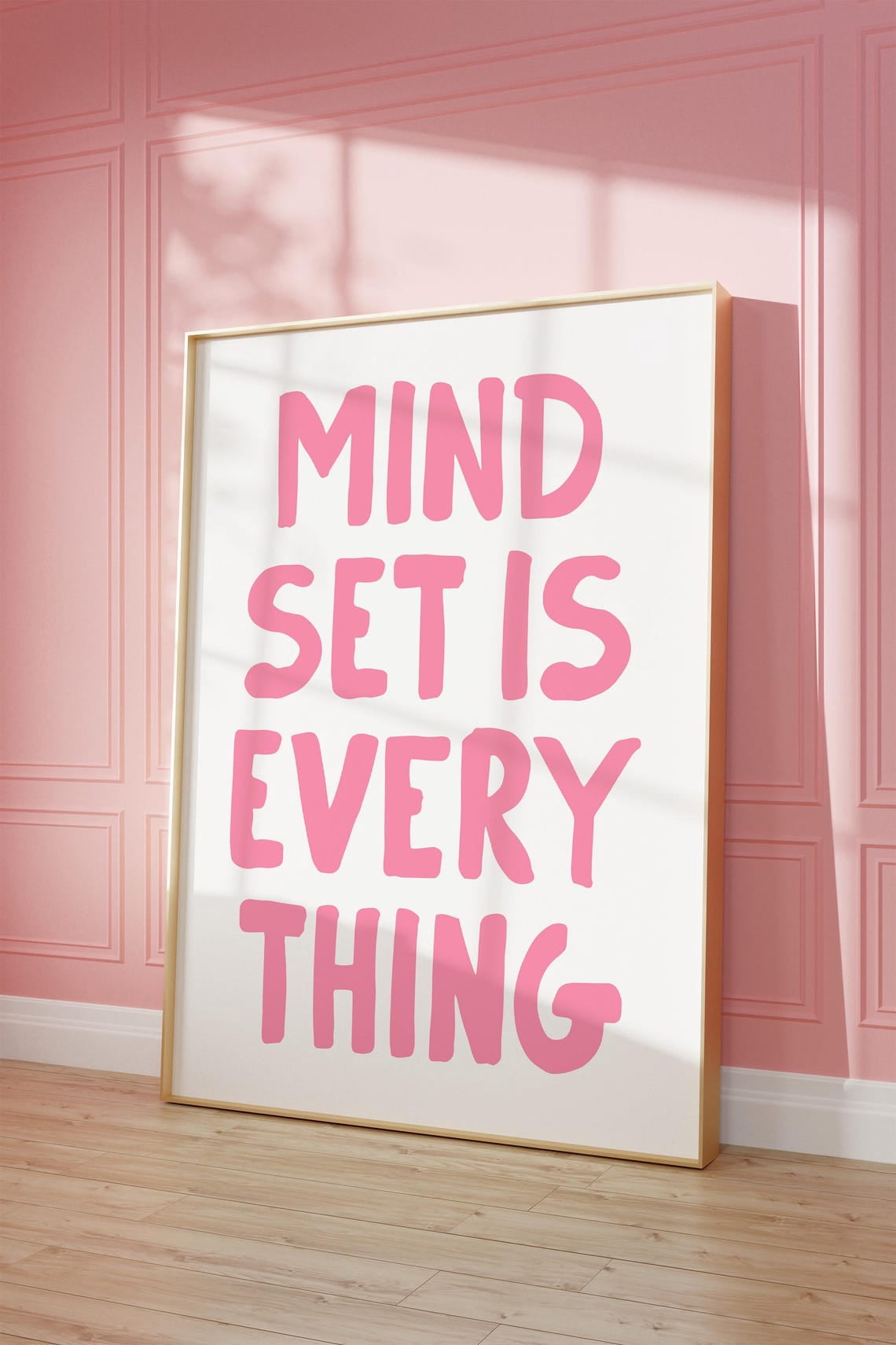 Mindset Is Everything Wall Art Print, Motivational Girly Office Decor ...