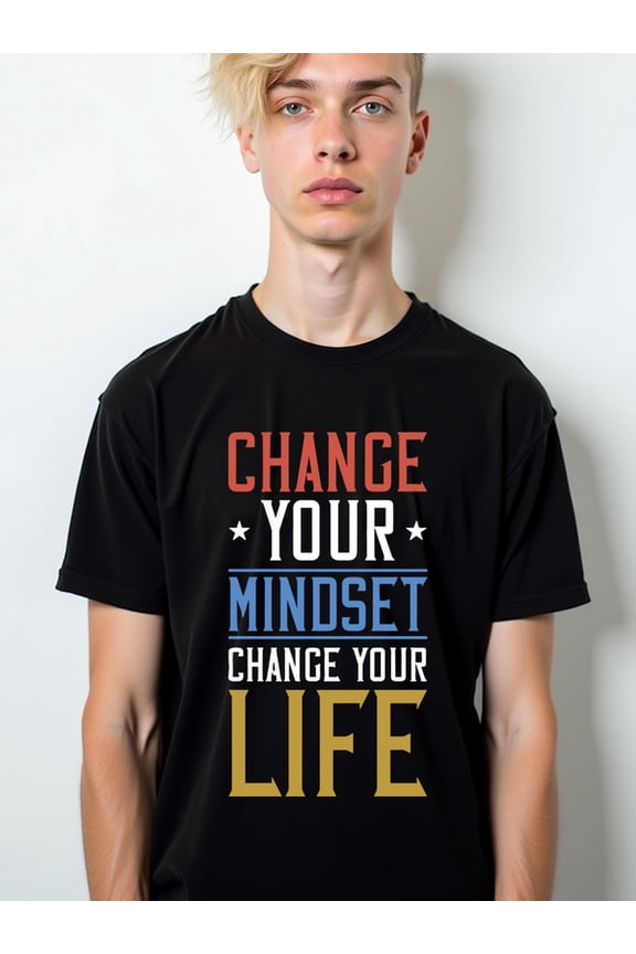 Mindset Life Changer Men's t shirt black limited edition graphic Fashionable, printed, machine washable Original Unisex Shirt Cotton tshirts