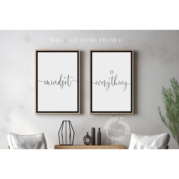 Mindset is Everything Minimalist Poster Print Set Wall Art Decor Set 2