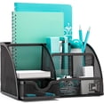thumbnail image 1 of Mindspace Desk Organizer 6 Compartments with Drawer for Office Supplies and Accessories Room Organizers Black, 1 of 9