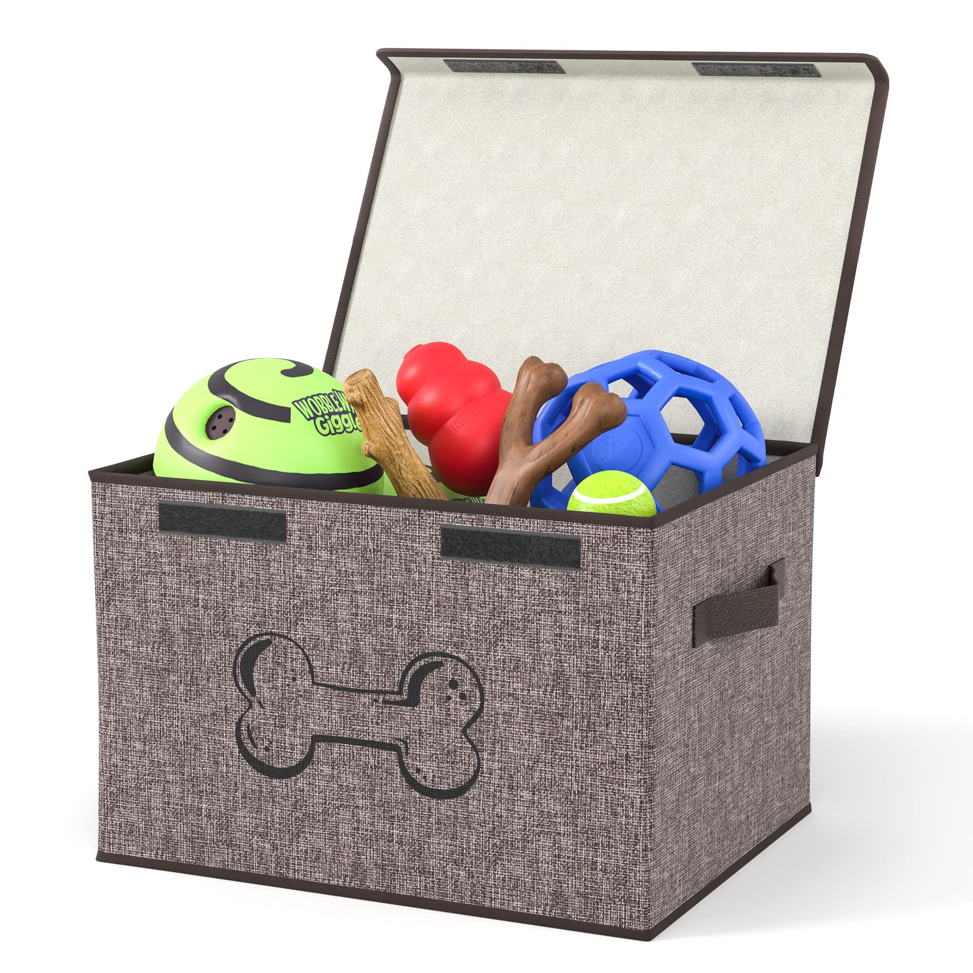 Mindspace Dog Toy Storage MMF7 Box Dog Toy Bin Storage Bin with Lid Dog Toy Box Organizer Dog Toy Basket Collapsible Storage Bin for Dog Toys Pet Storage Oxford