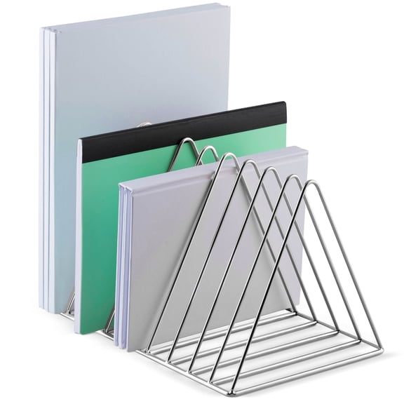 Mindspace File Organizer Triangle Shaped Desktop Organizers File Holder for Desk Office Organization Silver