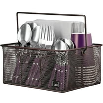 Mindspace Utensil Holder with 4 Compartments Kitchen Organization for Utensils Seasoning Organizer Bronze