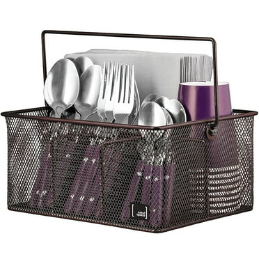 Mindspace Utensil Holder with 4 Compartments Kitchen Organization for Utensils Seasoning Organizer Bronze
