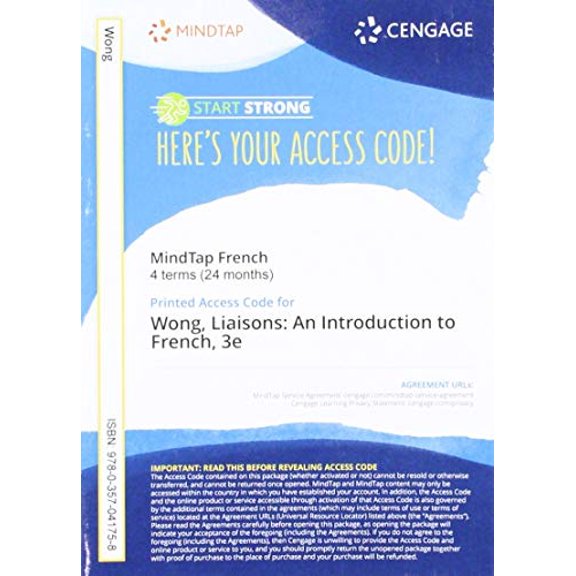 MindTap for Wong/Weber-Fve/VanPatten's Liaisons: An Introduction to French 4 terms Printed Access Card (MindTap Course List)