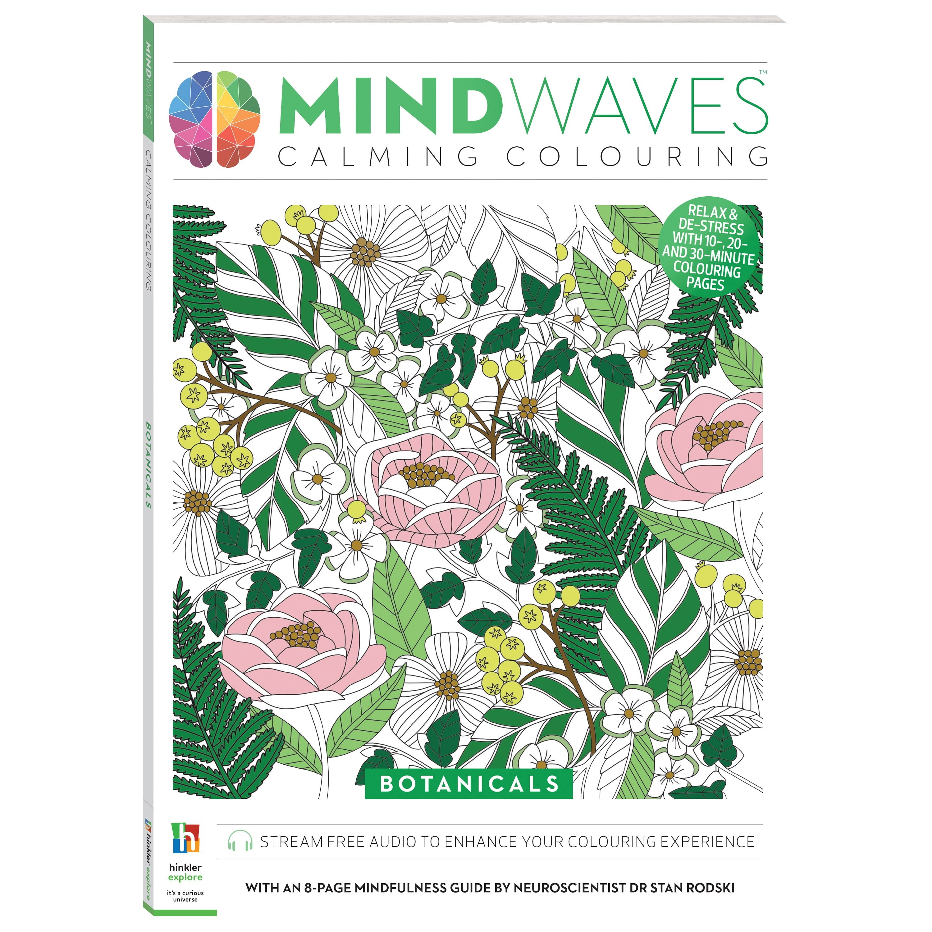 Hinkler Mindwaves Calming Coloring Botanical for Adults, 72 Pages