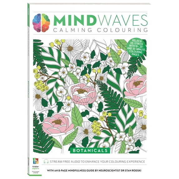 Hinkler Mindwaves Calming Coloring Botanical for Adults, 72 Pages