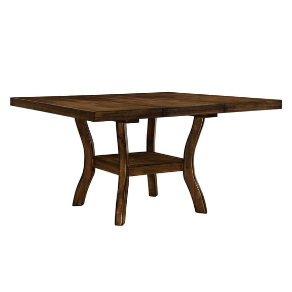 Mindy Veneer Wood Dining Table - Butterfly Leaf for Quick Size Change - Dining Room Setting - Brown Finish Showcase